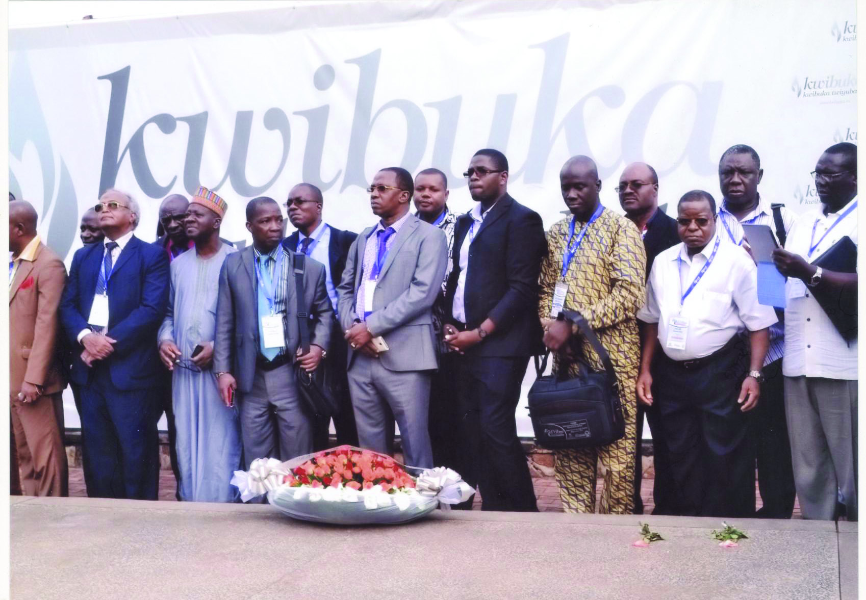Prof Ambali (3rd from left) with other participants of the Conference of Rectors, Vice Chancellors and Presidents (COREViP) of African Universities, as they honour the victims of the 1994 genocide, at the Rwanda Memorial, Kigali.